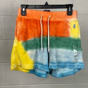 NWT‎ POLO Ralph Lauren Women's Drawstring Terry pull on Shorts Beach Dye Pockets